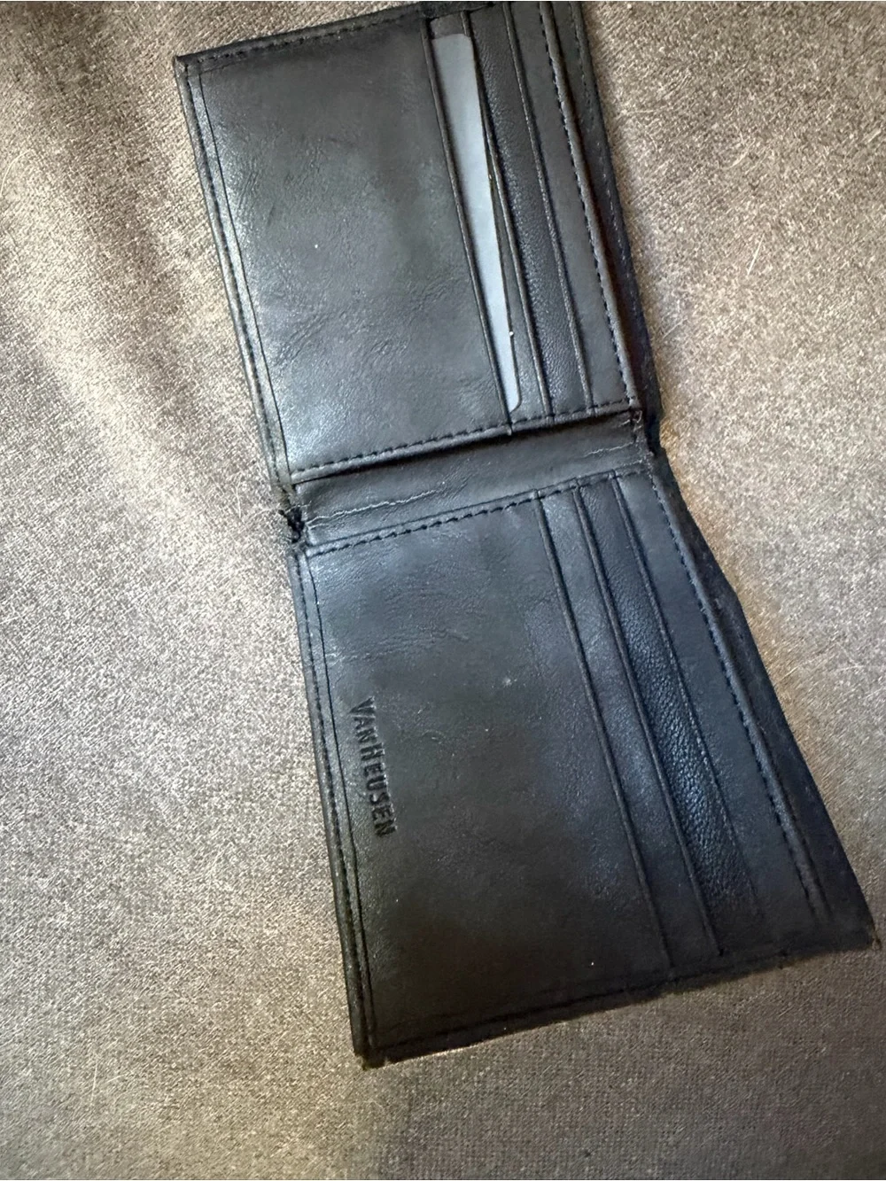 Van Heusen Black Slim Leather Card Holder Wallet NWOT